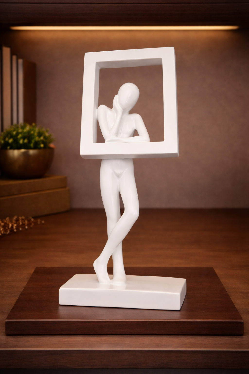 Man in Frame | Sculpture | Modern Decor | White