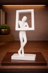 Man in Frame | Sculpture | Modern Decor | White