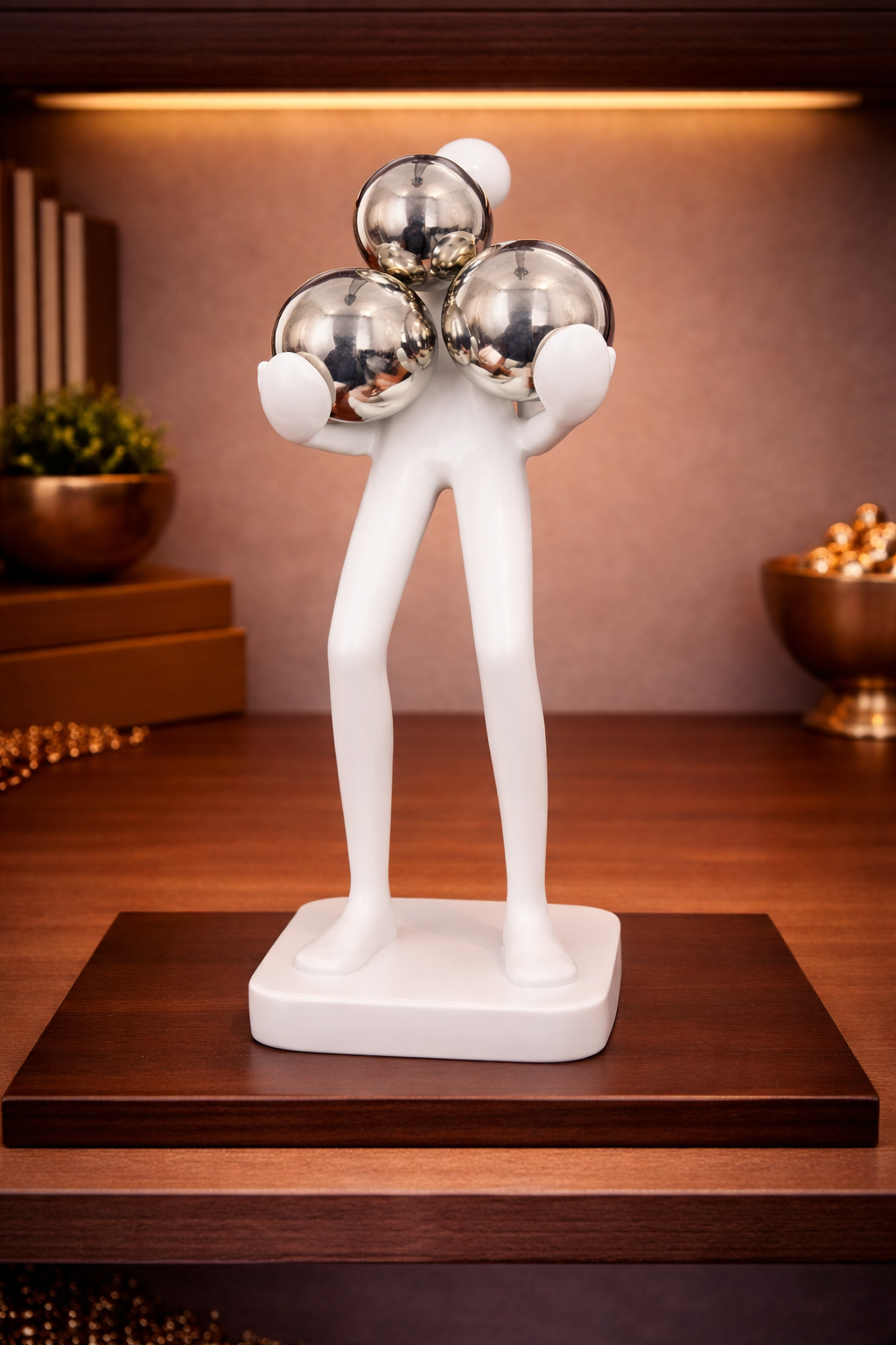 Man with Balls | Figurine | Modern Decor | White