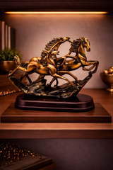 3 Running Horses | Showpiece | Vastu Home Decor | Golden