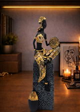 Girl with Drum | Figurine | Ethnic Decor | Left