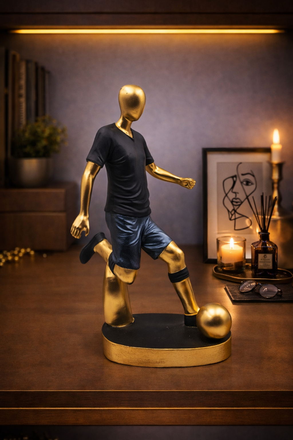 Football Player | Figurine | Sports Decor | Blue