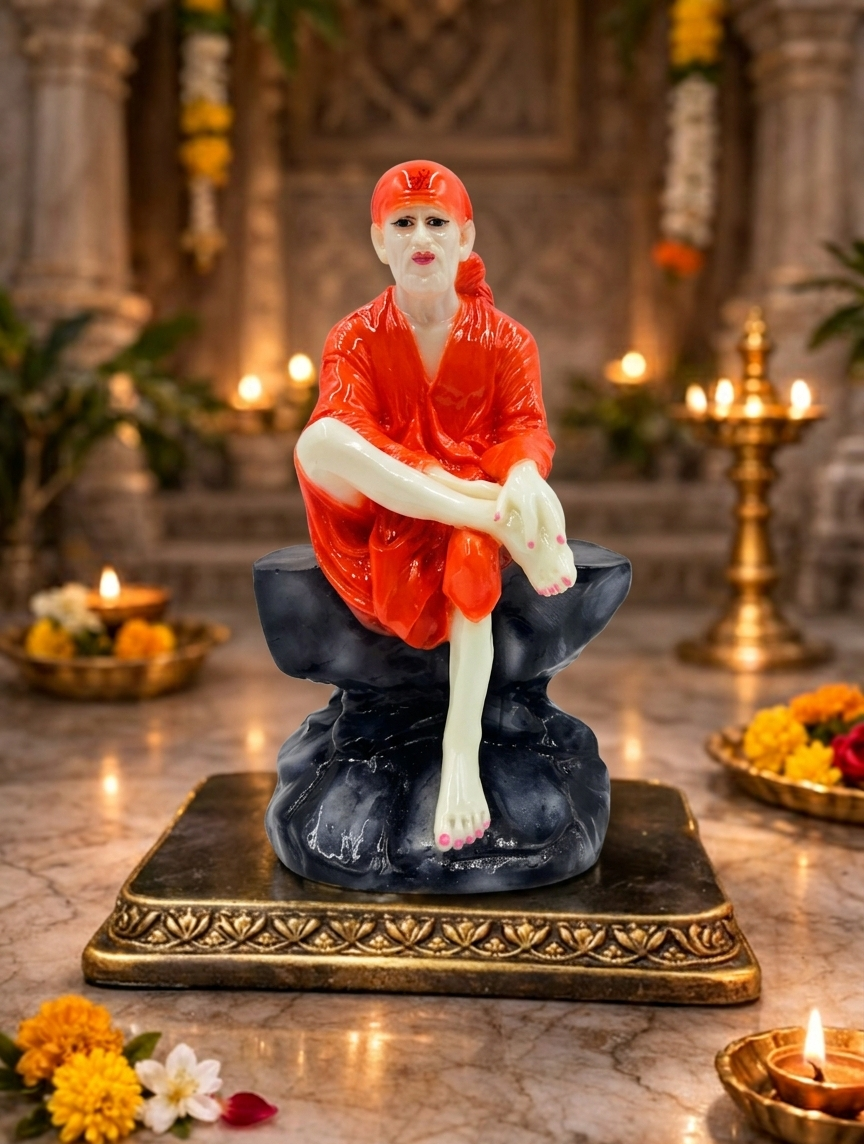 Sai Baba | Idol | Spiritual Decor | Orange