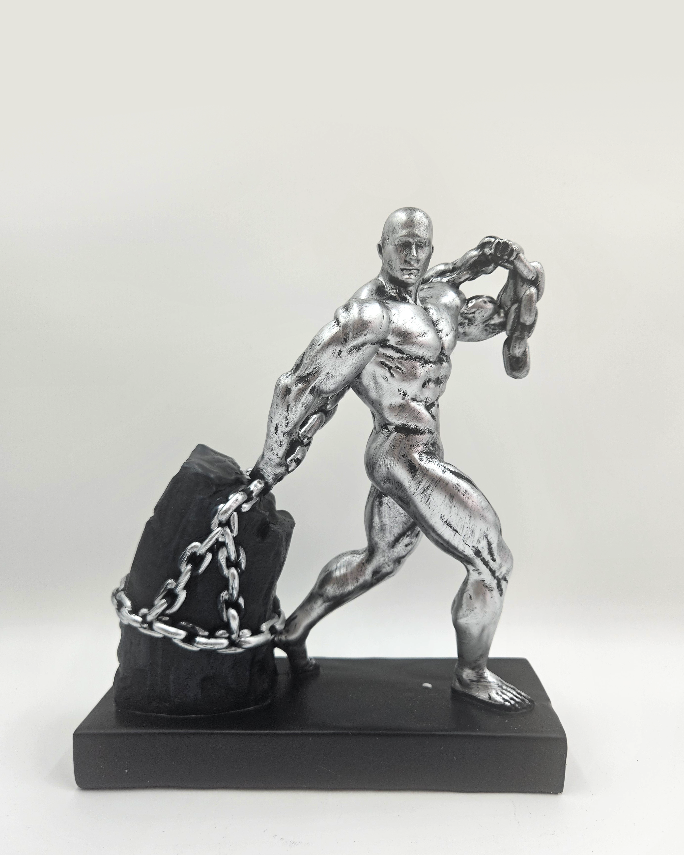 Man Pulling Stone | Figurine | Motivational Decor | Classic
