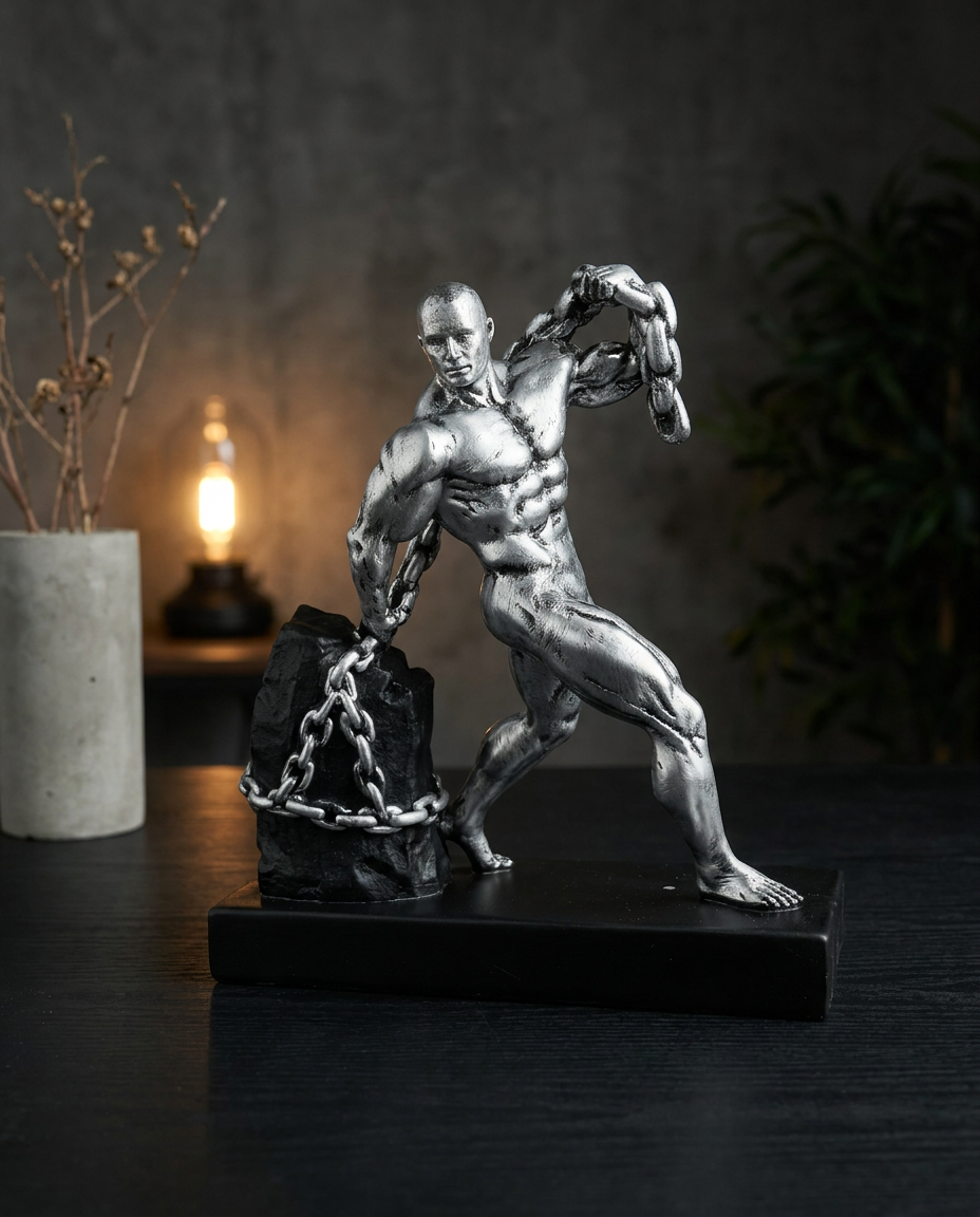 Man Pulling Stone | Figurine | Motivational Decor | Classic