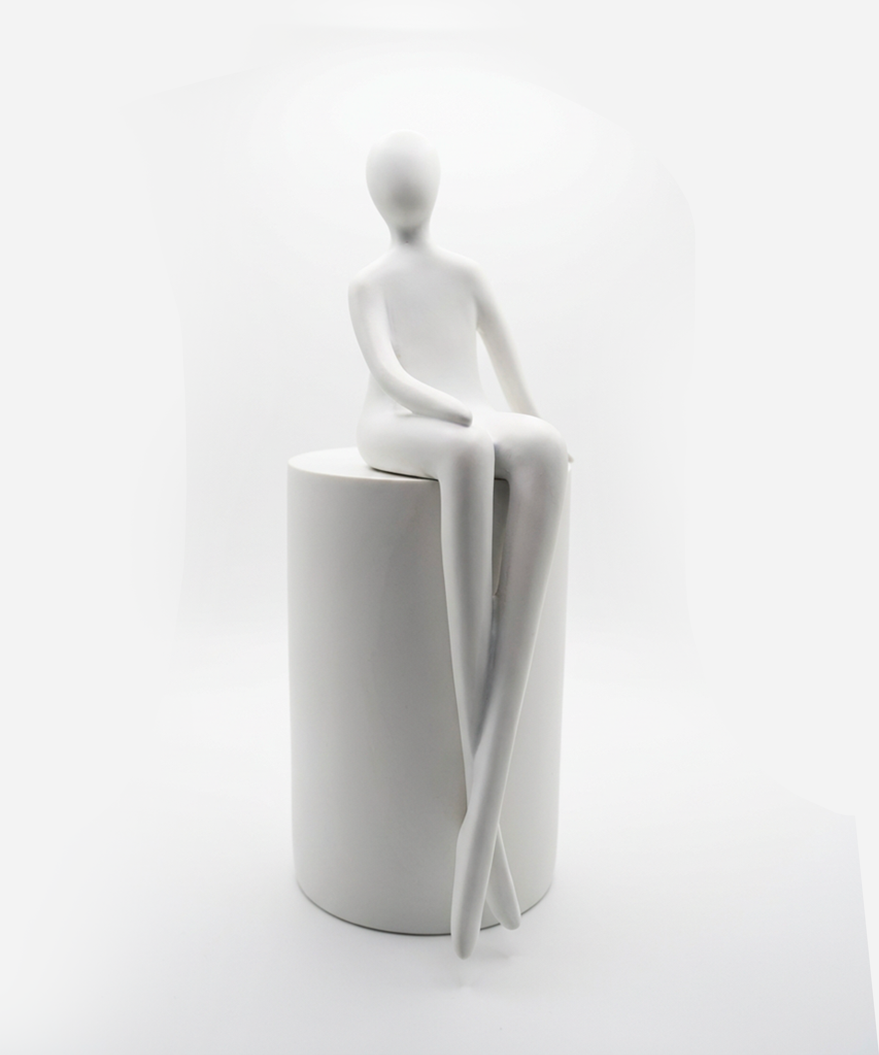 Man Sitting | Figurine | Modern Decor | White