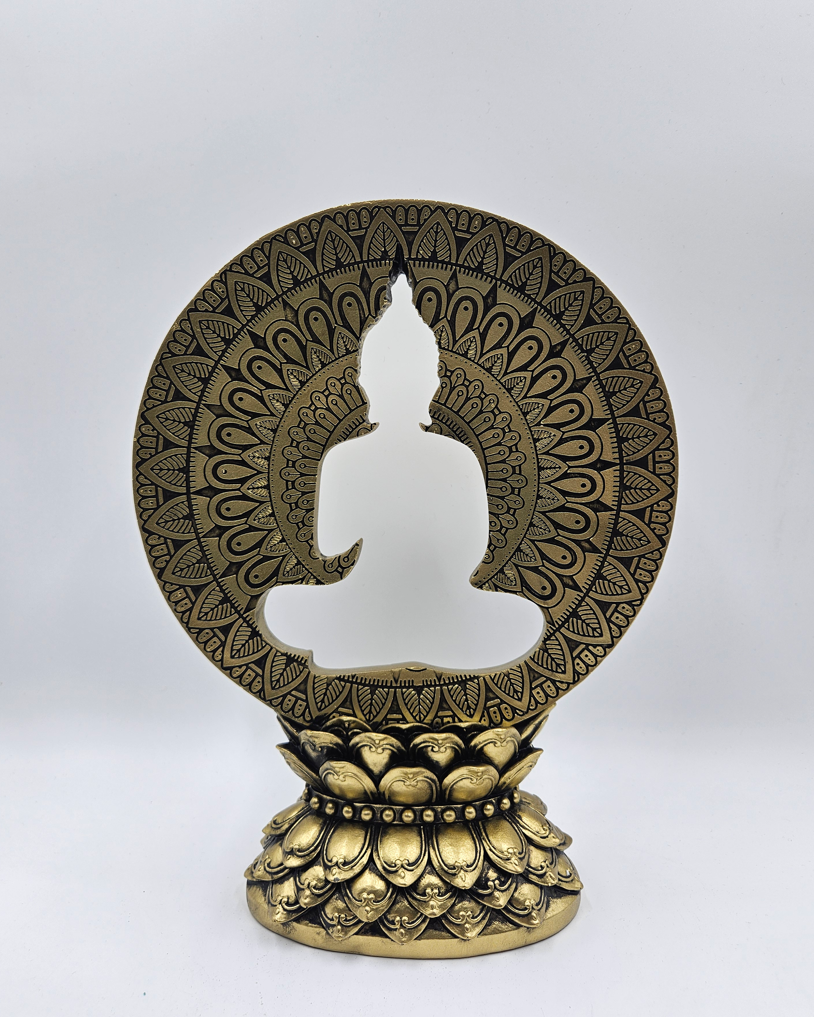 Hollow Buddha | Statue | Meditation Decor | Golden