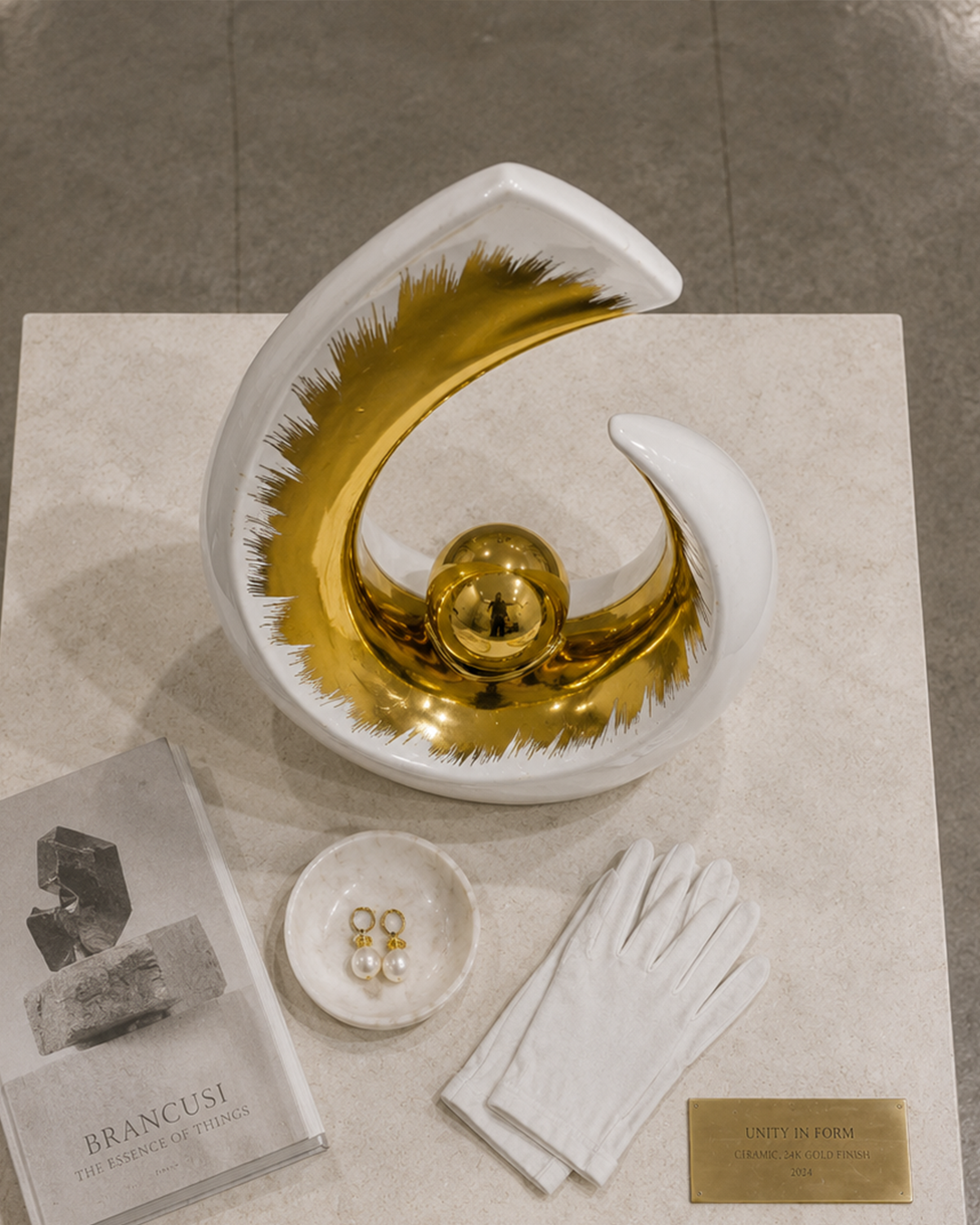 Infinity Crescent | Sculpture | Modern Decor | White
