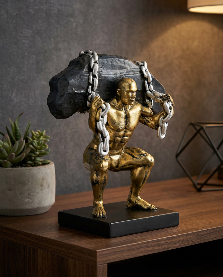 Man Squat Position | Figurine | Fitness Decor | Classic