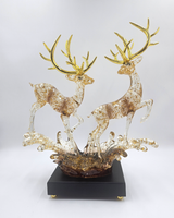 Luxury Crystal Deer Pair Figurines | Premium Home & Office Decor | Symbol of Grace, Harmony & Prosperity