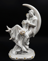 Couple Sitting on Moon | Showpiece | Romantic Decor | White