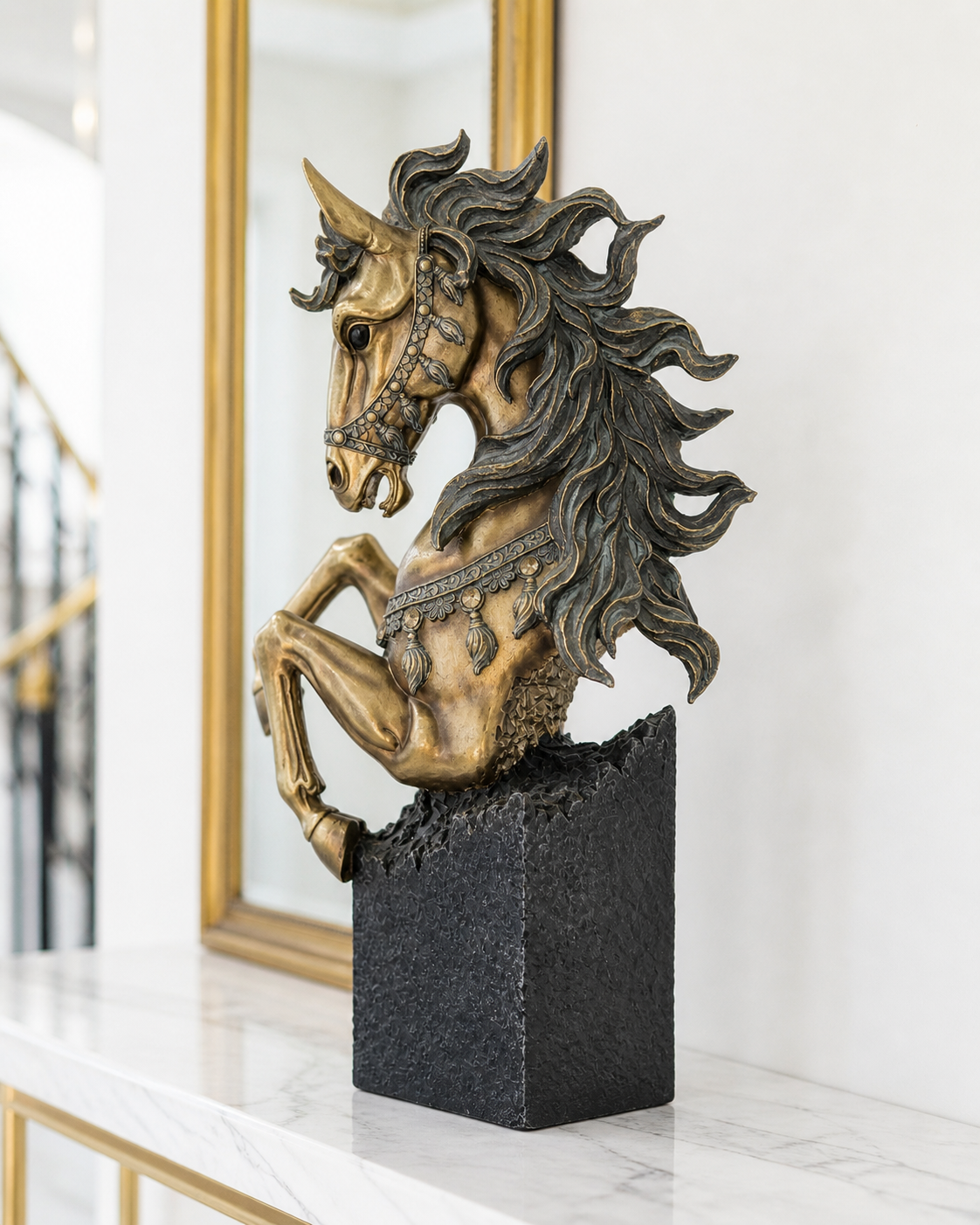 Half Horse Face | Sculpture | Table Decor Accent | Premium