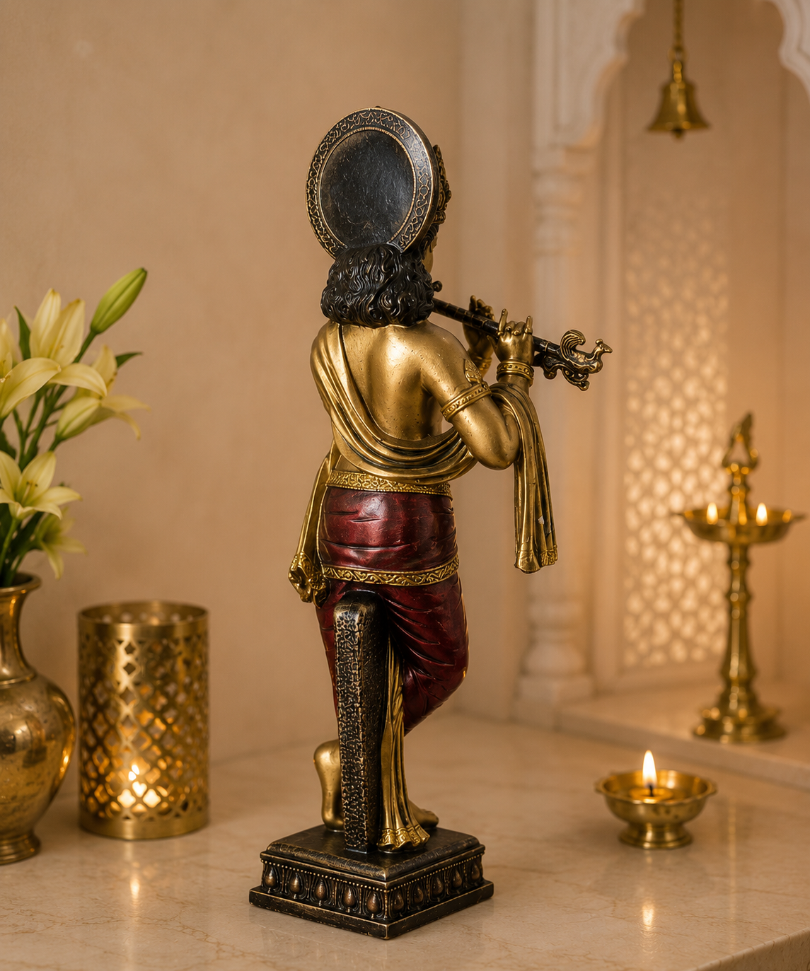 Krishna | Idol | Spiritual Decor | Golden