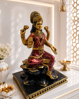Maa Lakshmi | Idol | Spiritual Decor | Golden Red
