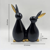 Rabbit Pair | Showpiece | Home Decor Accent | Black