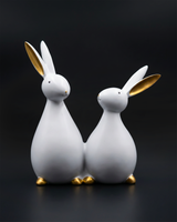 Rabbit Pair | Figurine | Home Decor Accent | White