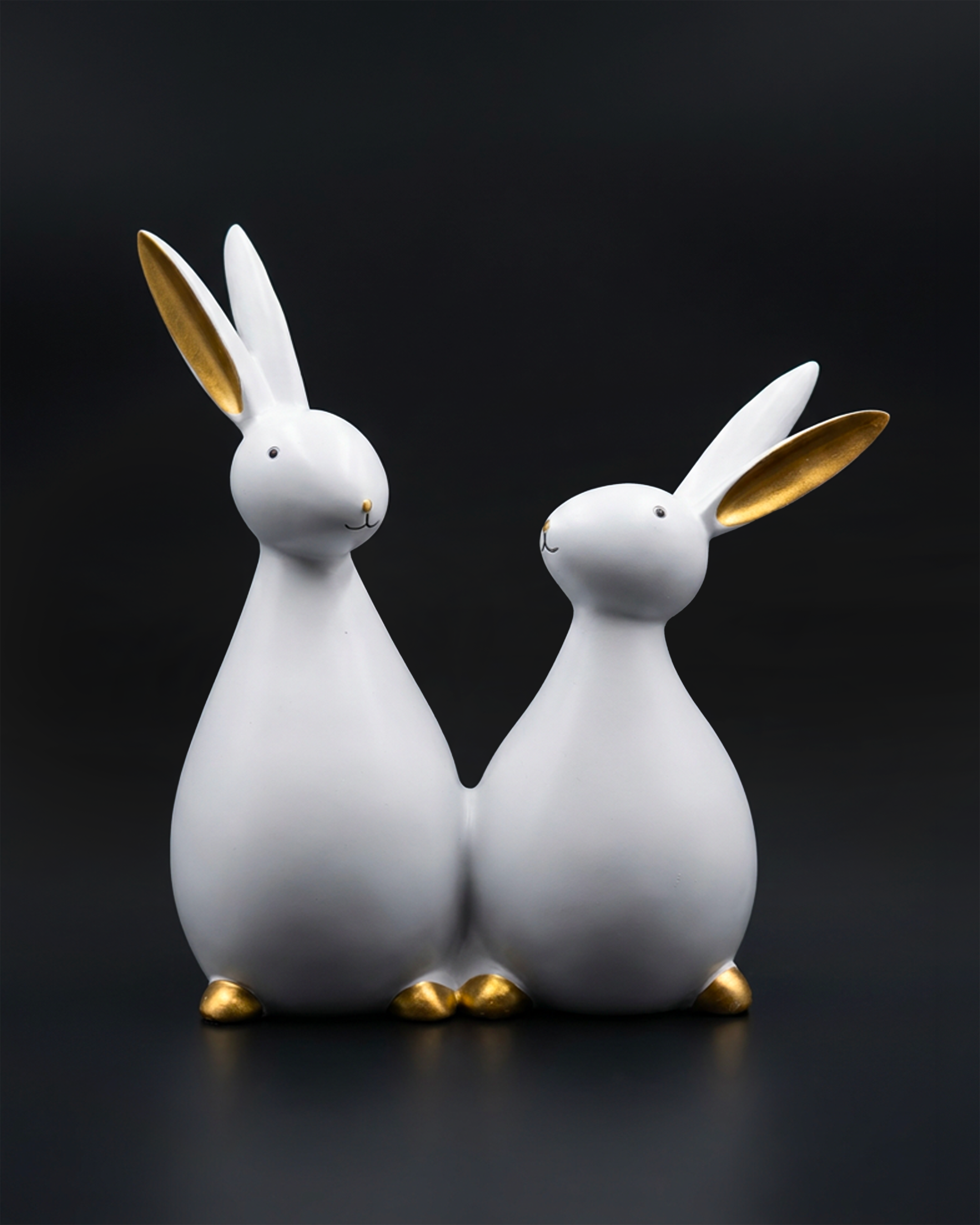 Rabbit Pair | Figurine | Home Decor Accent | White