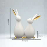 Rabbit Pair | Figurine | Home Decor Accent | White