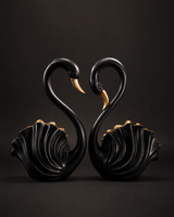 Swan Pair | Figurine | Elegant Decor | Black