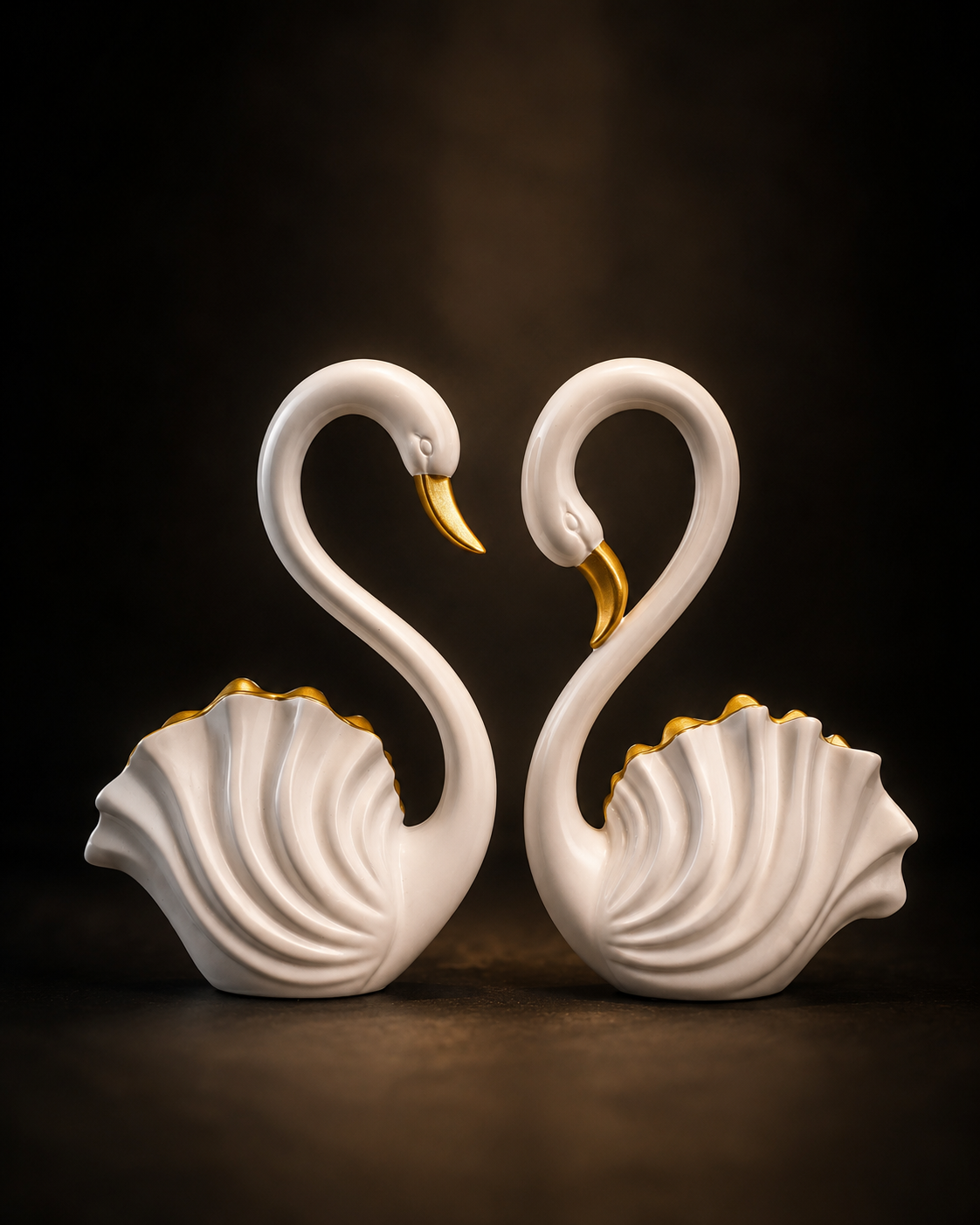 Swan Pair | Figurine | Elegant Decor | White