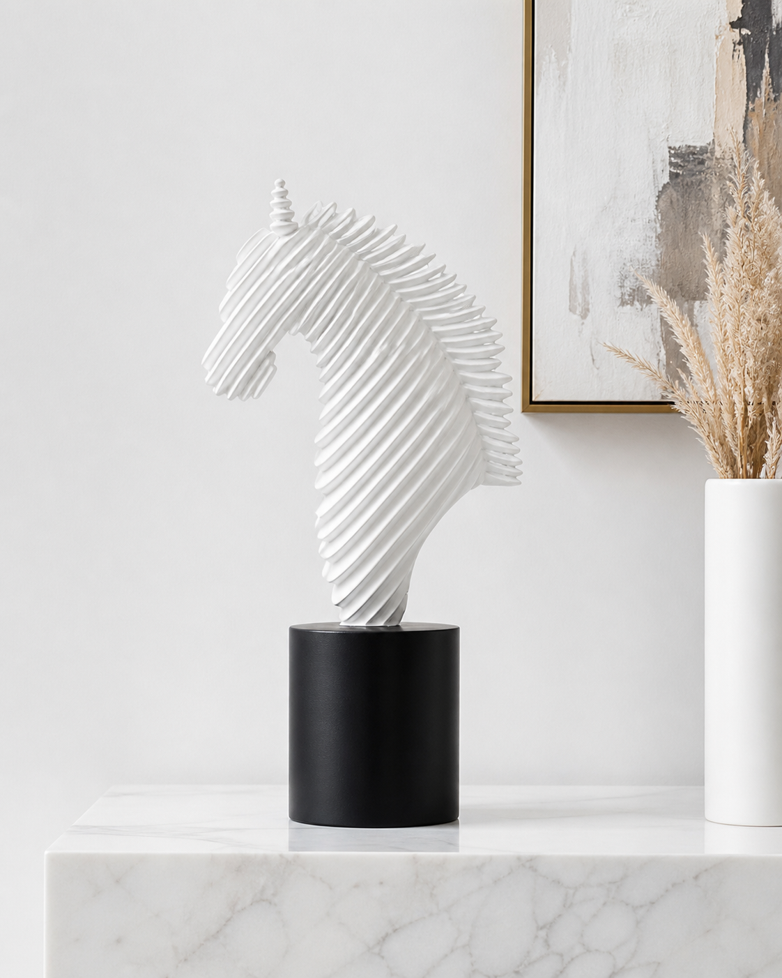 Half Horse Face | Wall Art | Luxury Decor | White