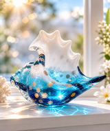 Crystal Shankh | Showpiece | Spiritual Decor | Blue
