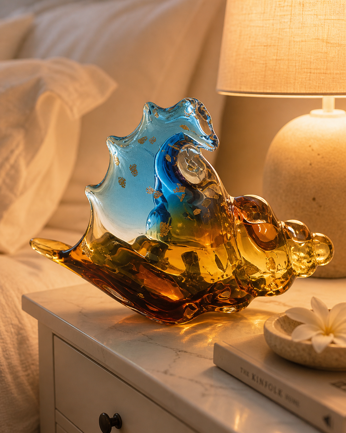 Crystal Shankh | Showpiece | Spiritual Decor | Multicolor