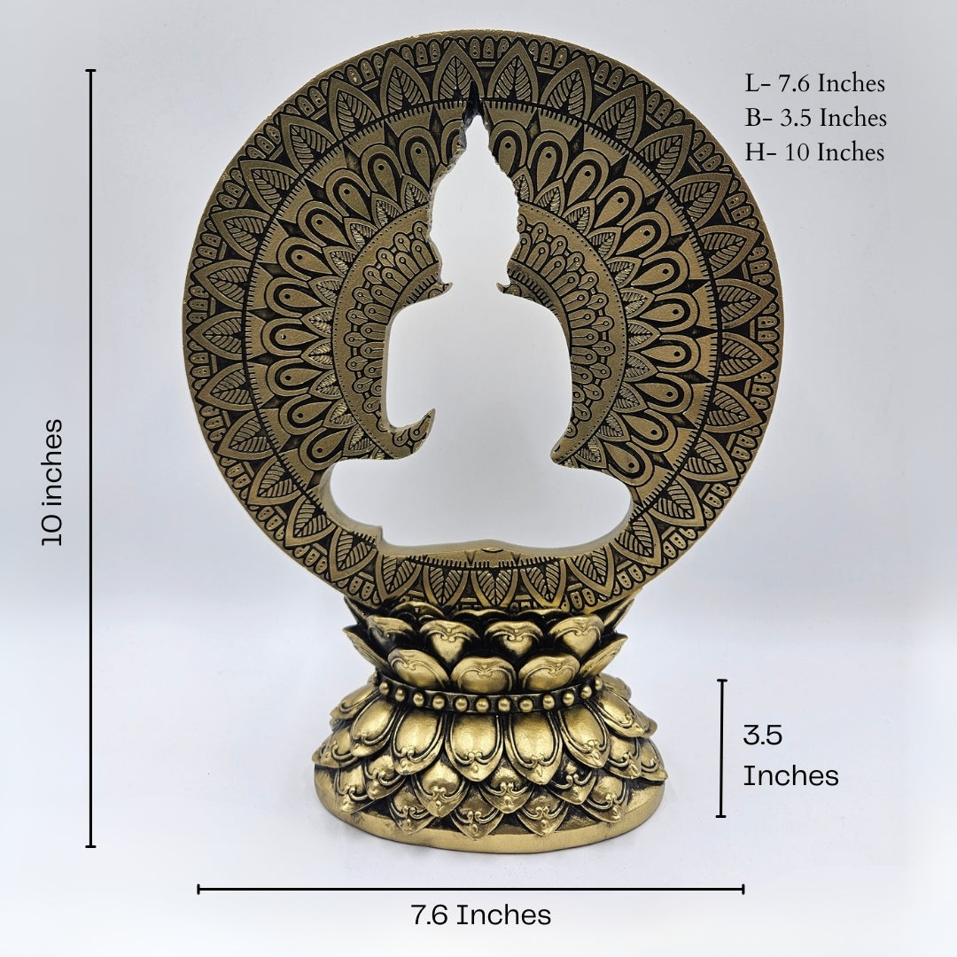 Hollow Buddha | Statue | Meditation Decor | Golden