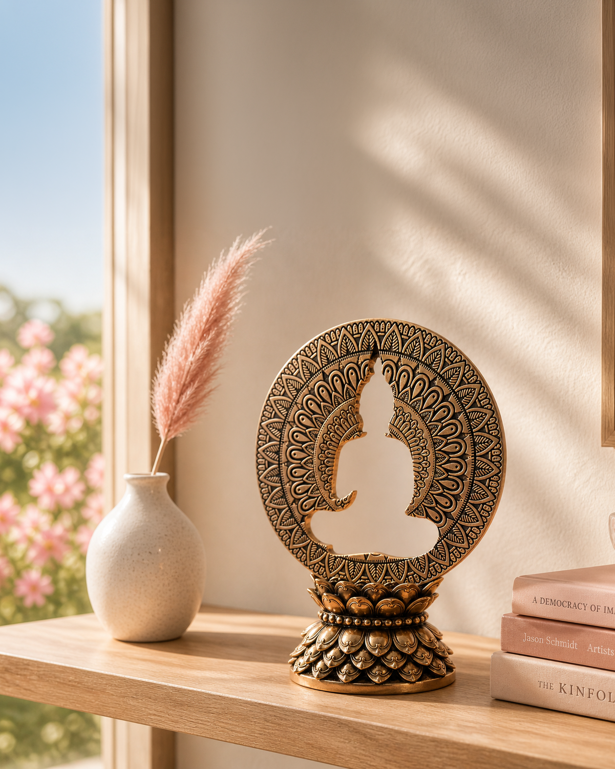 Hollow Buddha | Statue | Meditation Decor | Rose Gold