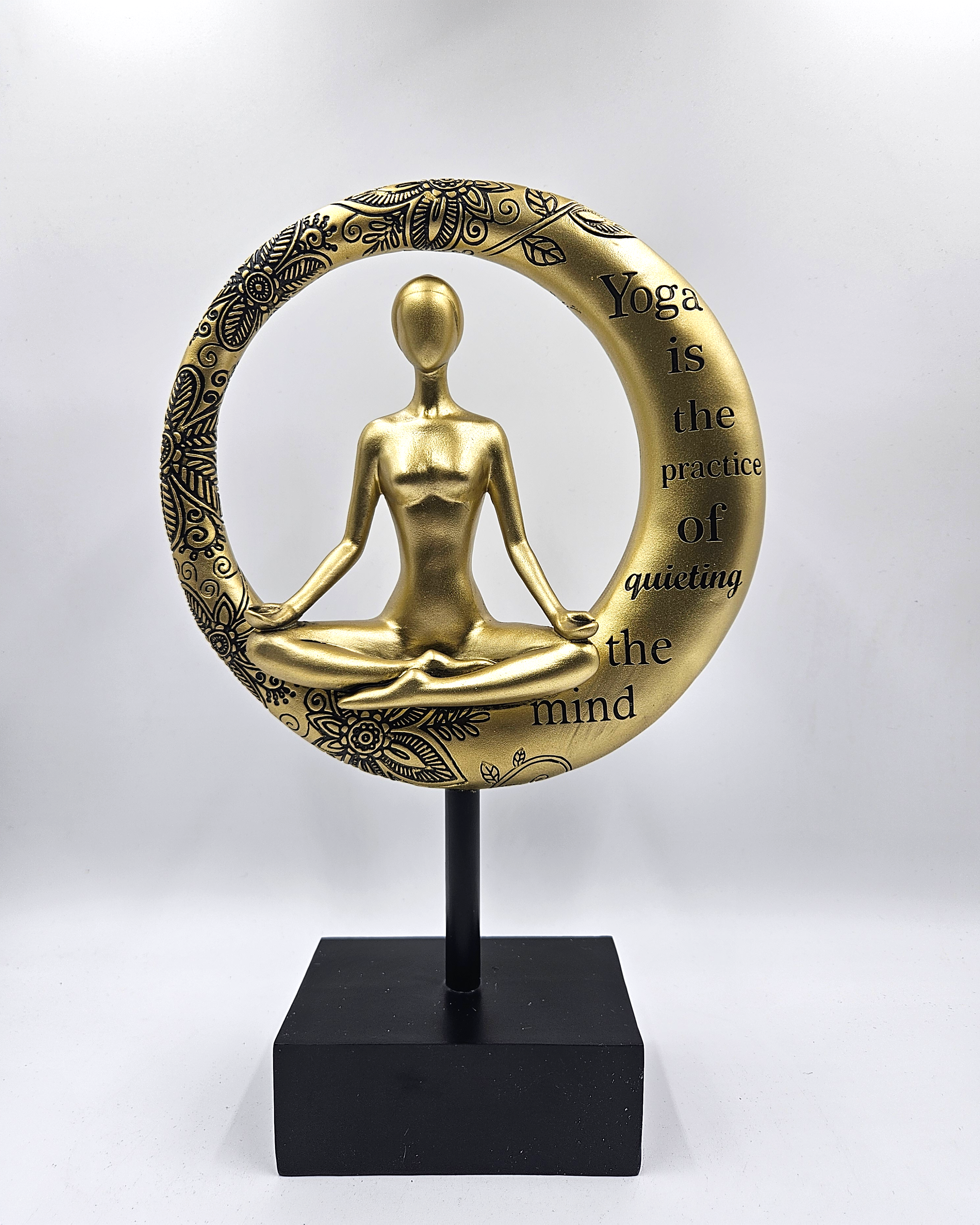 Yoga Sitting Pose | Figurine | Meditation Decor | Golden