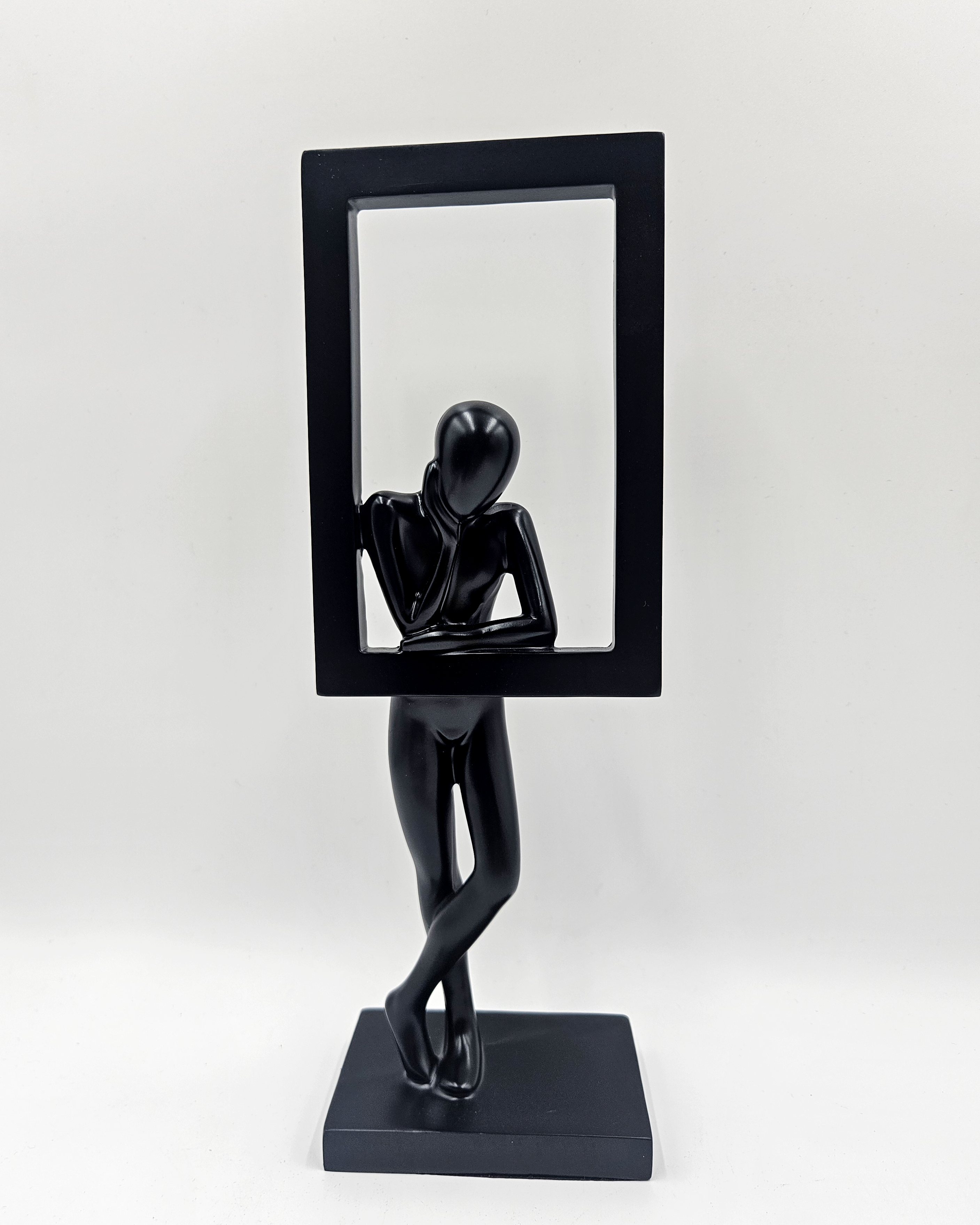 Man in Frame | Sculpture | Modern Decor | Black