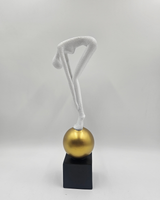 Bending Man | Figurine | Abstract Decor | White