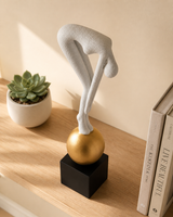 Bending Man | Figurine | Abstract Decor | White