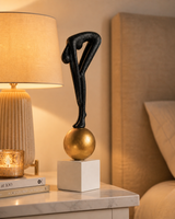 Bending Man | Figurine | Abstract Decor | Black