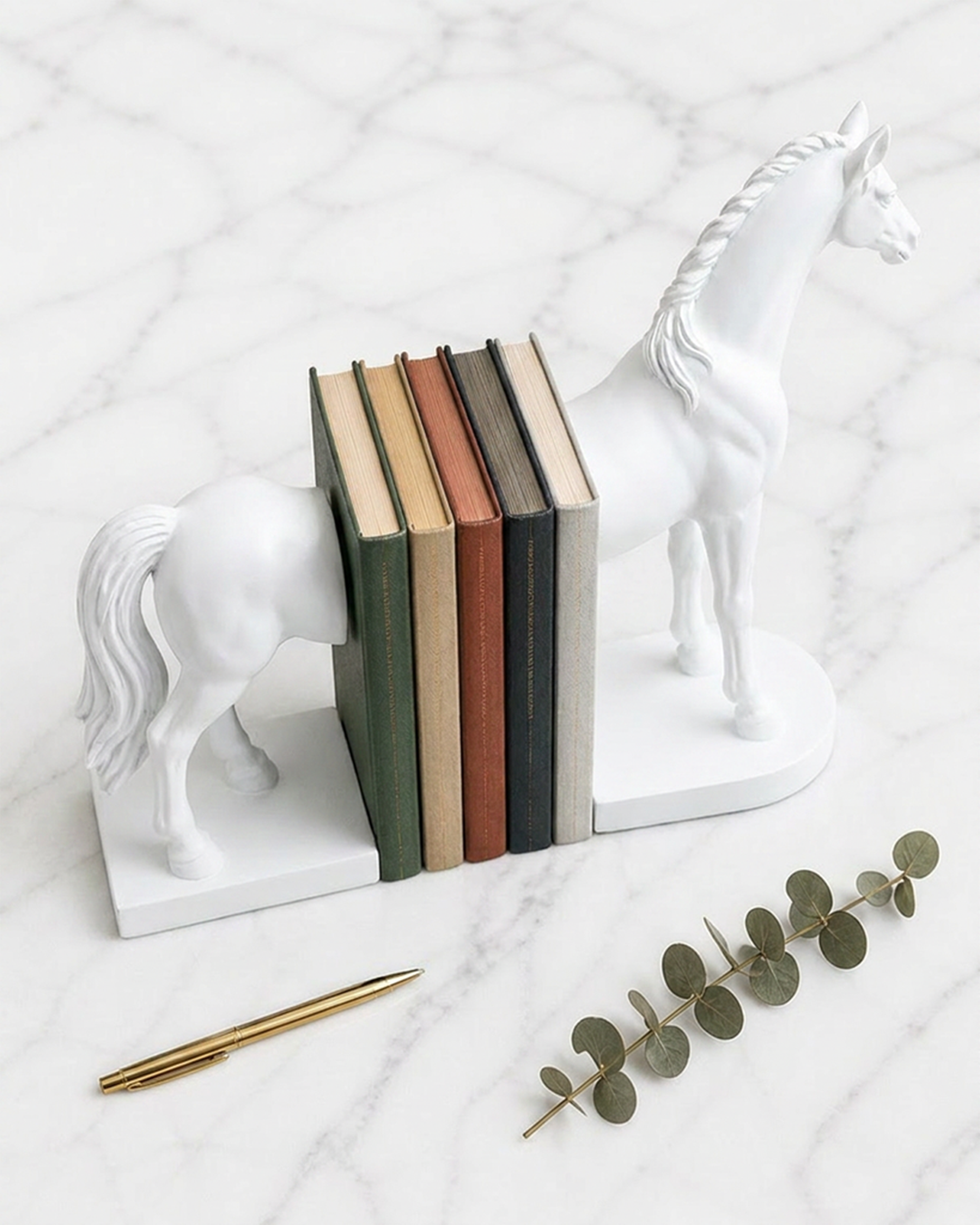 Half Horse | Book Holder | Decorative Bookend | White