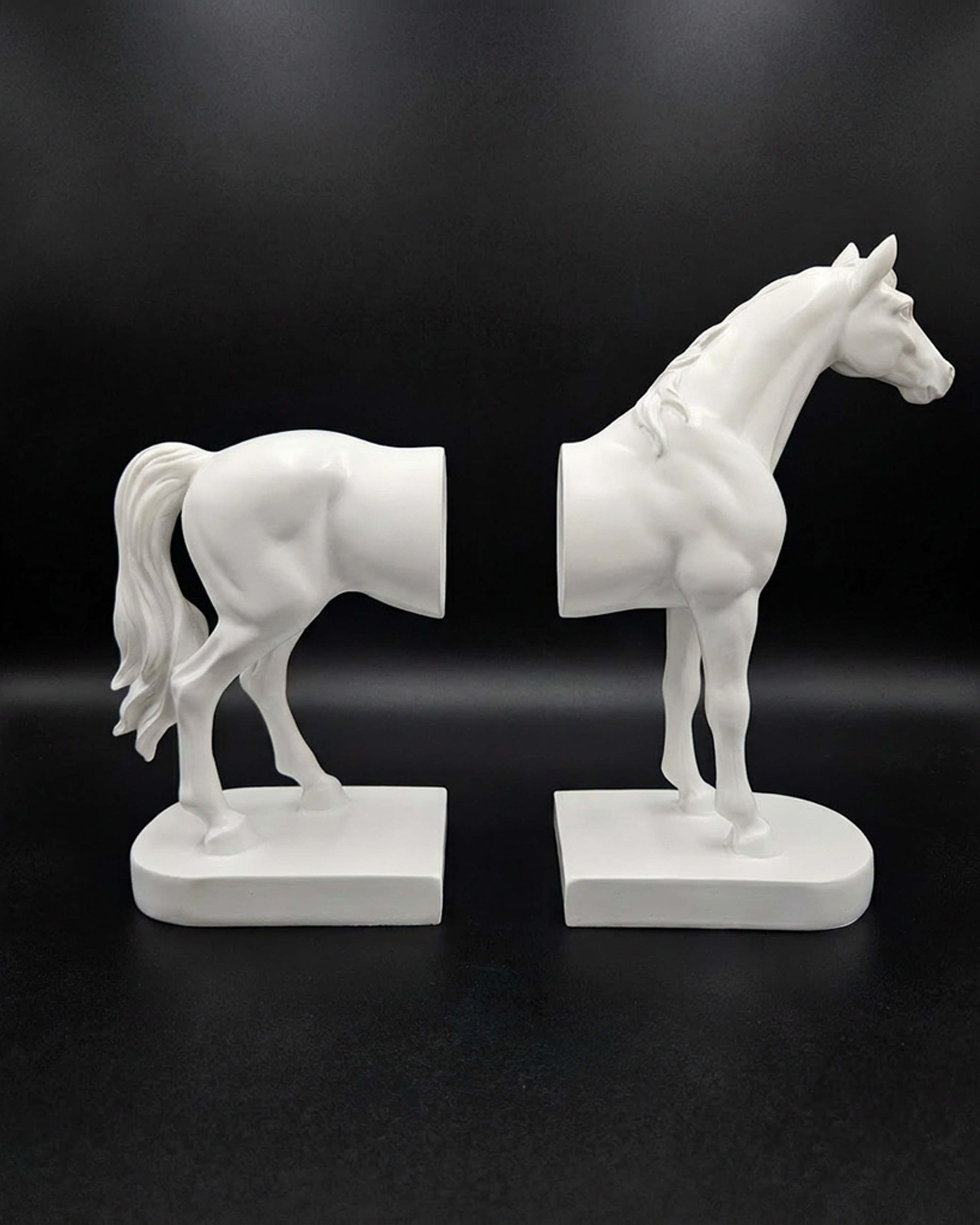 Half Horse | Book Holder | Decorative Bookend | White