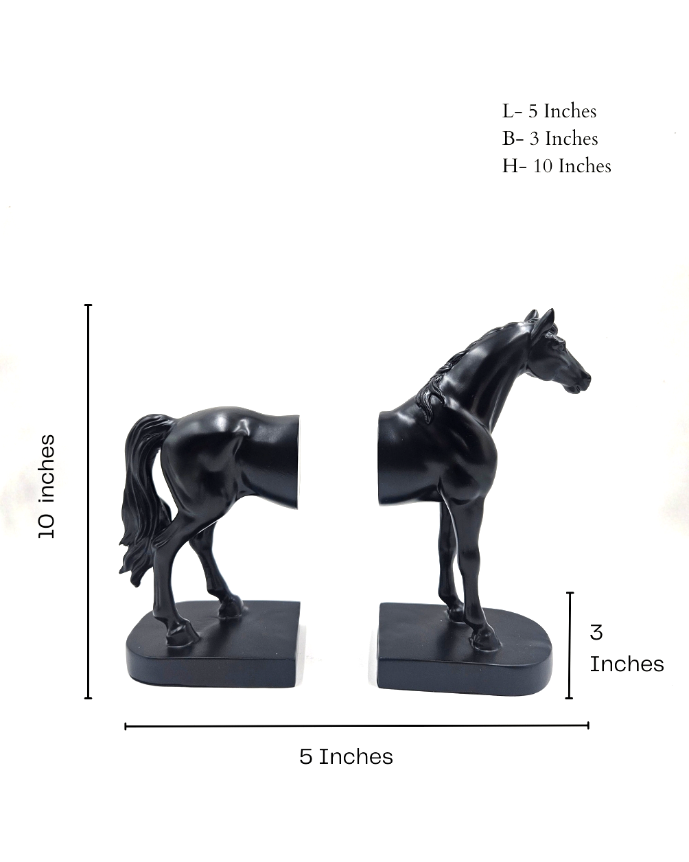 Half Horse | Book Holder | Decorative Bookend | Black