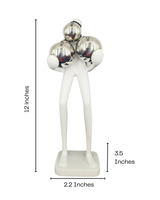 Man with Balls | Figurine | Modern Decor | White