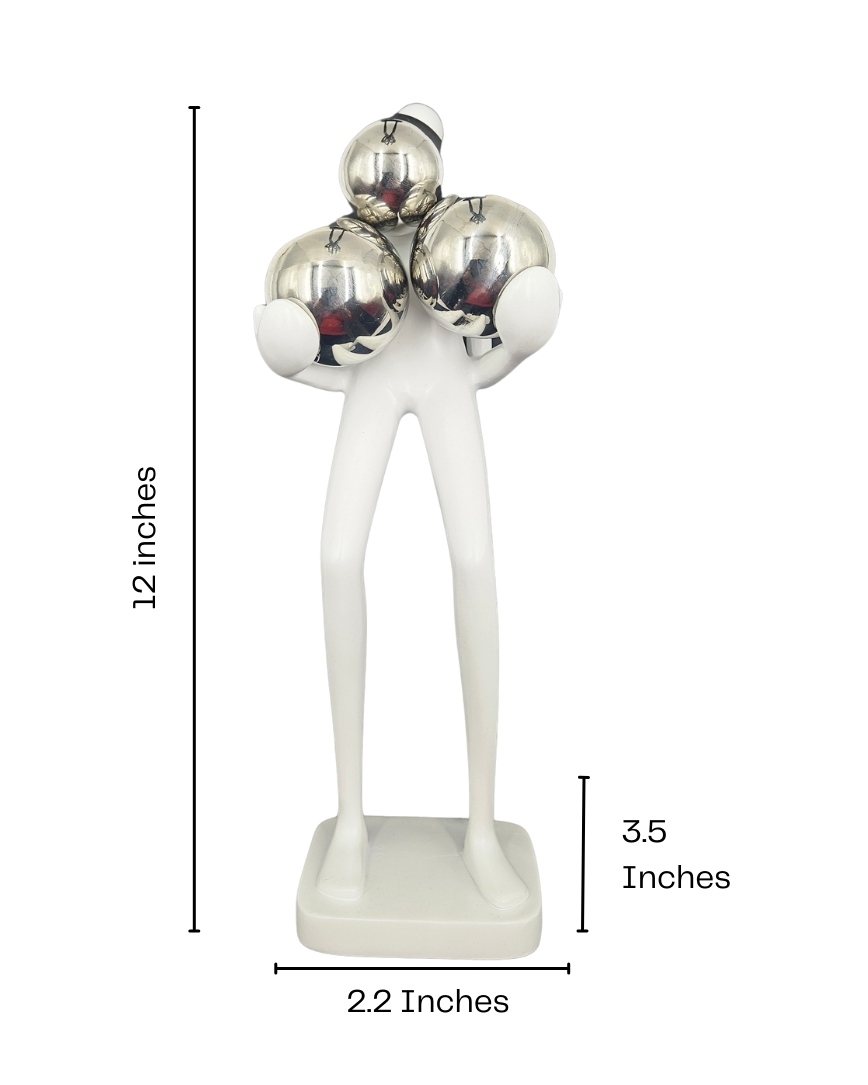 Man with Balls | Figurine | Modern Decor | White