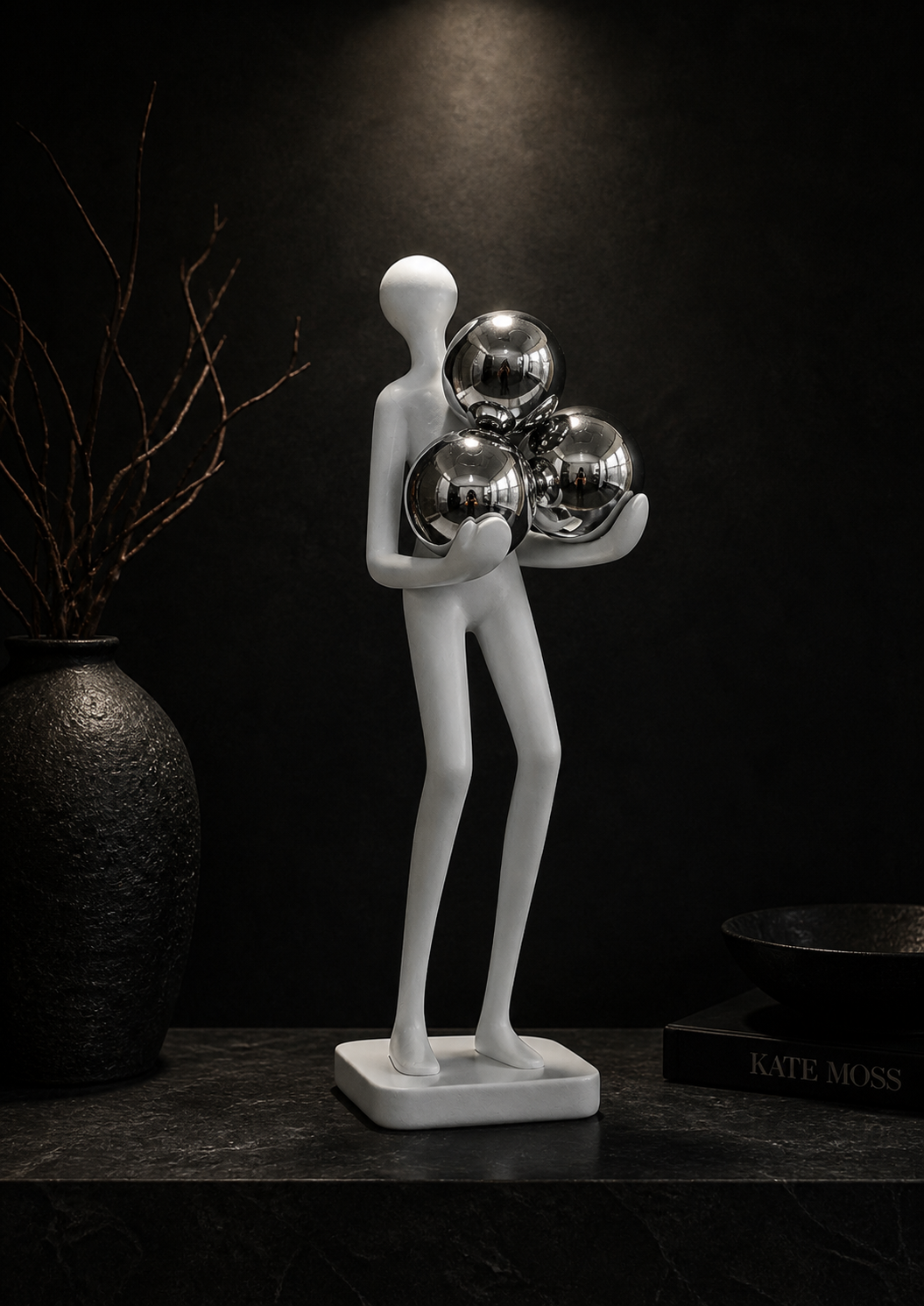 Man with Balls | Figurine | Modern Decor | White