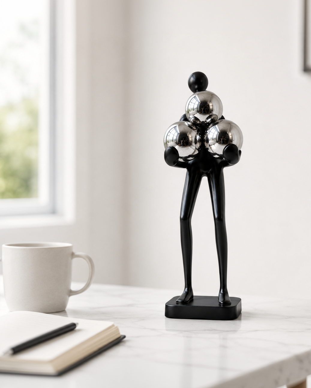 Man with Balls | Figurine | Modern Decor | Black