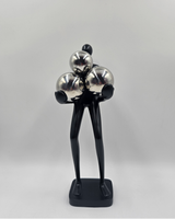 Man with Balls | Figurine | Modern Decor | Black