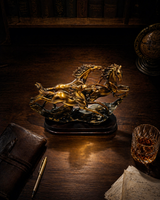 3 Running Horses | Showpiece | Vastu Home Decor | Golden