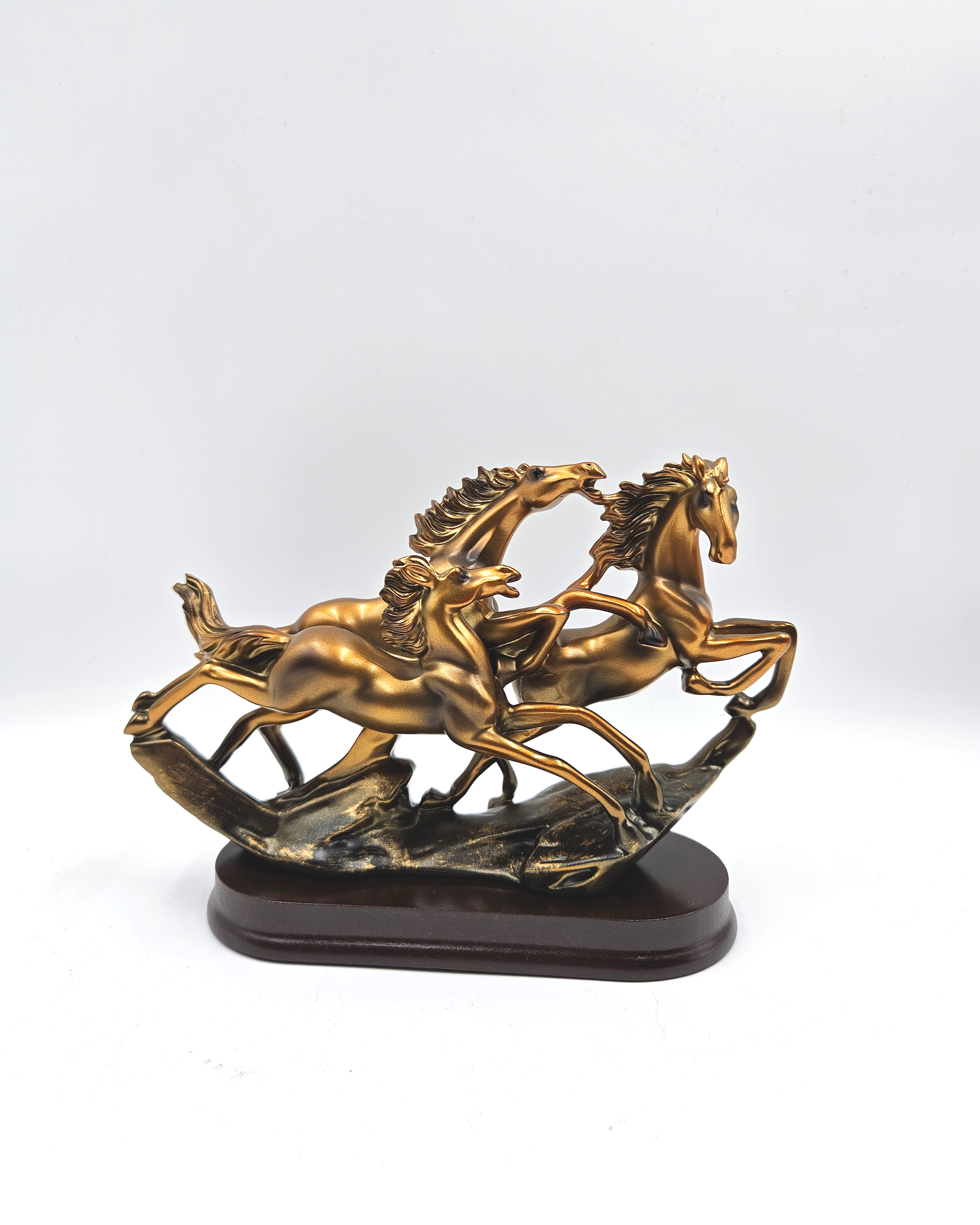 3 Running Horses | Showpiece | Vastu Home Decor | Golden