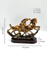 3 Running Horses | Showpiece | Vastu Home Decor | Golden