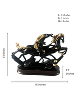 3 Running Horses | Sculpture | Modern Home Decor | Black