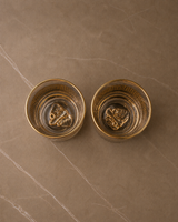 Designer Whiskey Glass Set of 6 | Elephant Base DOF Tumblers | 320 ml | Gold