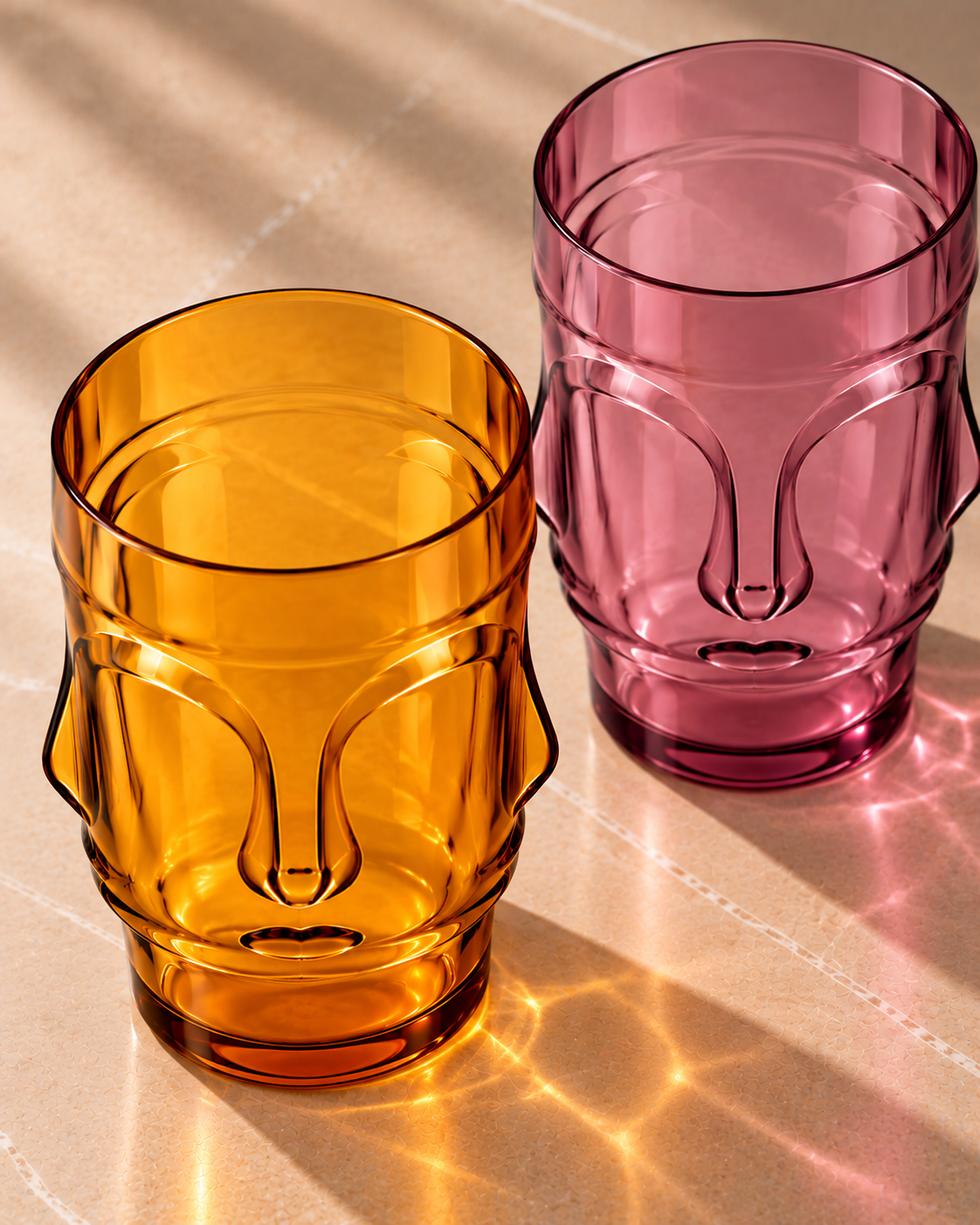 Tiki Glass for Cocktails & Mocktails | Colorful Face Drinking Glass