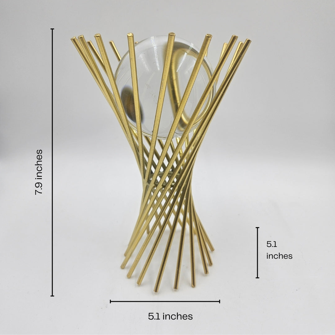 Crystal Ball | Showpiece | Feng Shui Decor | Gold Stand