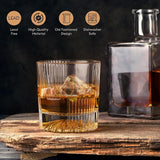 Fluted Whiskey Glass Set of 6 | Sunburst Base | 300 ml